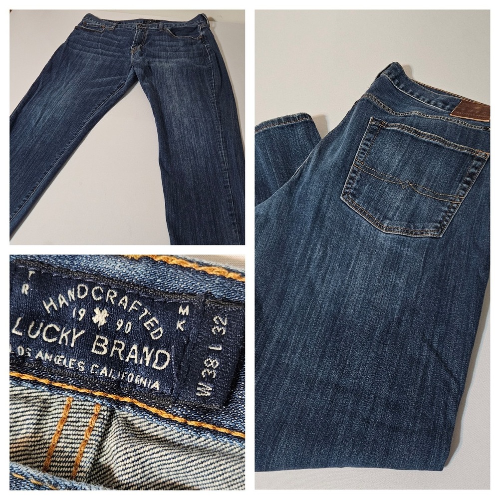 Lucky Brand Men's‎ 221 Original Straight Denim 38x31  Blue Jeans Whiskers